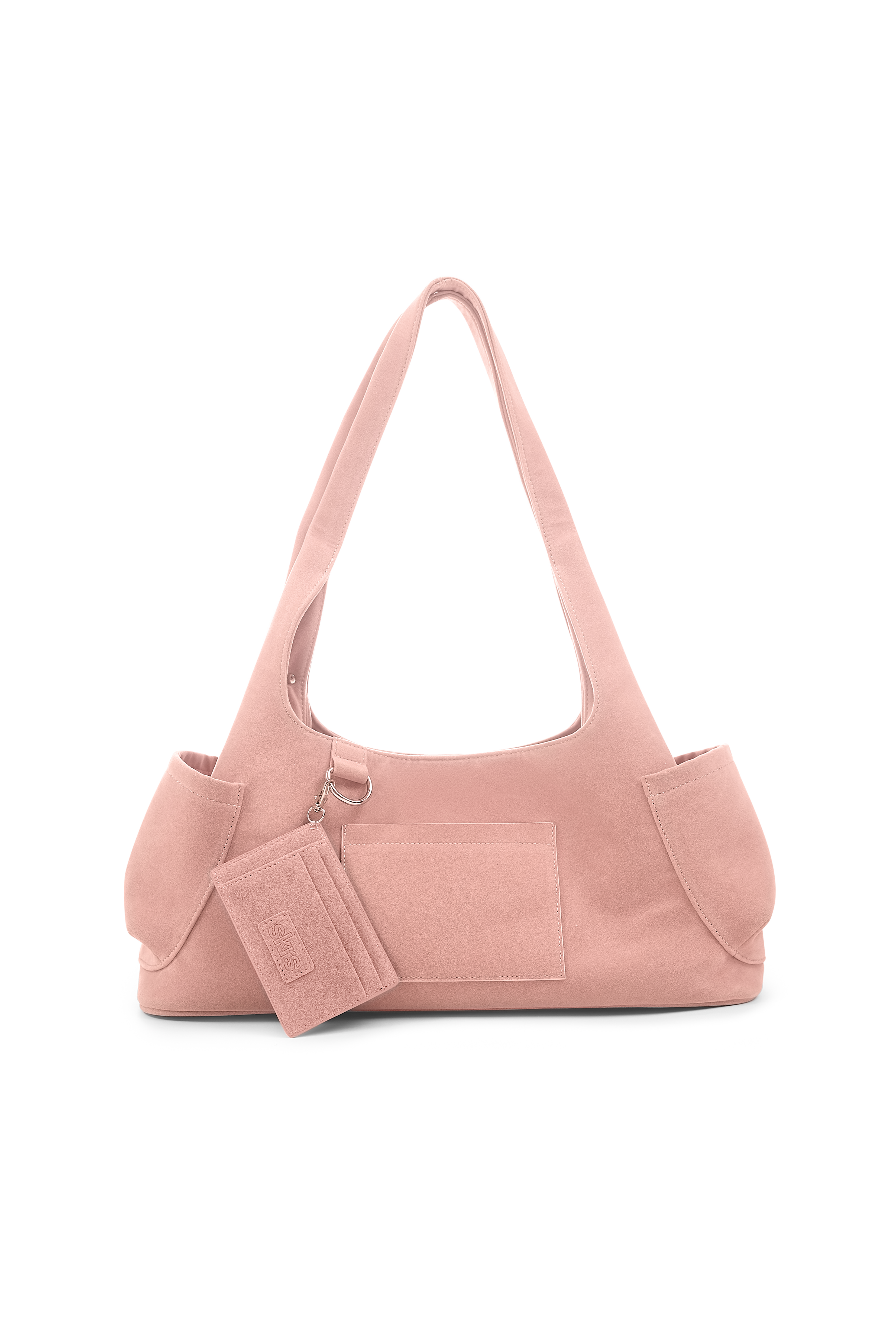 Martha Faux Suede Carryall in Rose